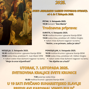 Proslava svetkovine Kraljice Svete Krunice u samostanu i Župi Kraljice Svete Krunice u Zagrebu